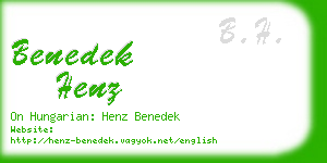 benedek henz business card